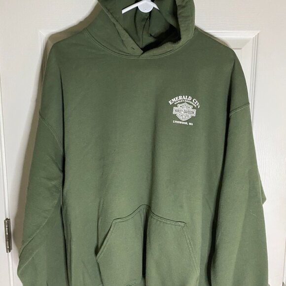 Harley-Davidson XL Hoodie Emerald City HD OD Green - Picture 3 of 5